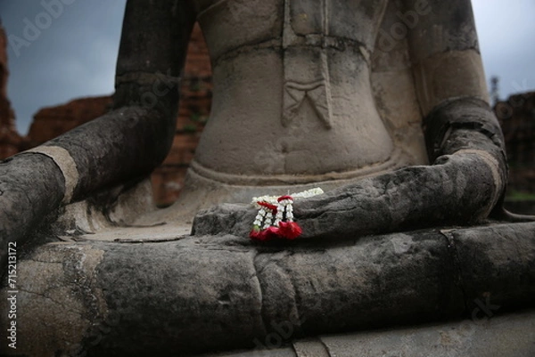 Obraz buddha statue with flower