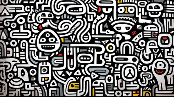 Fototapeta Cute graffiti art abstract background poster web page PPT, art background