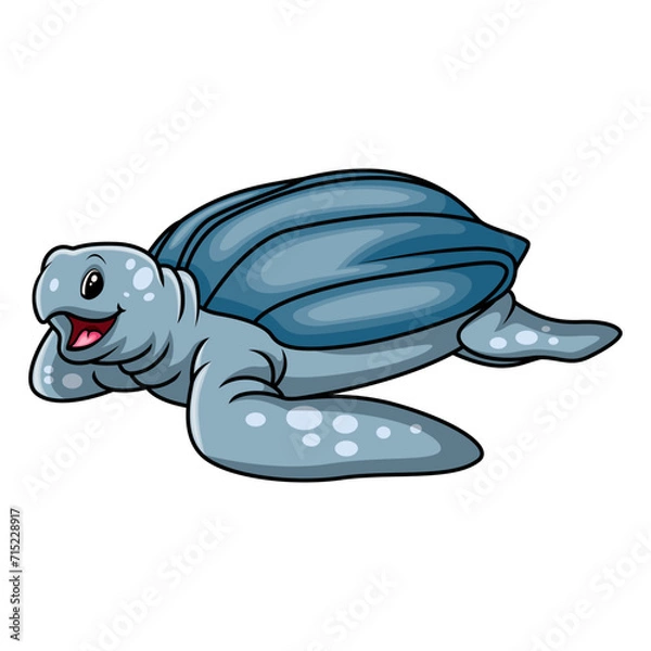 Obraz Cute cartoon turtle a swimming