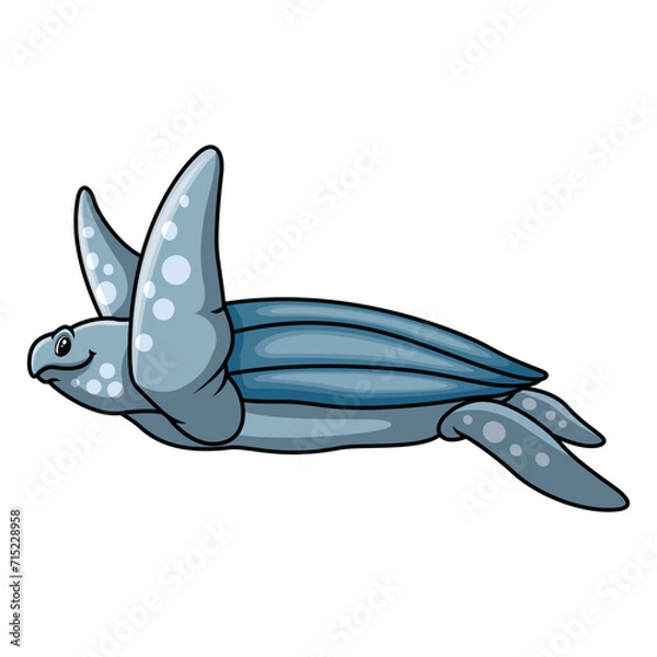 Obraz Cute cartoon turtle a swimming