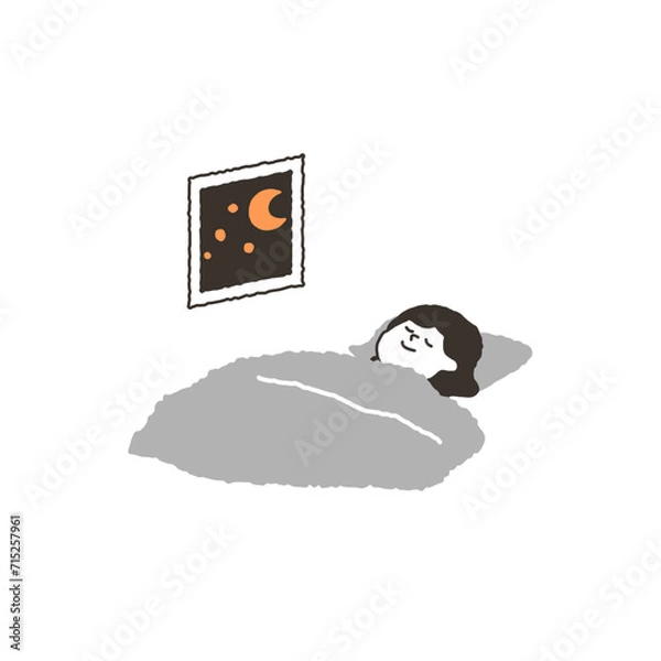 Obraz 夜に寝ている女性