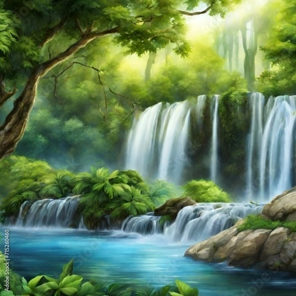 Fototapeta waterfall in the forest