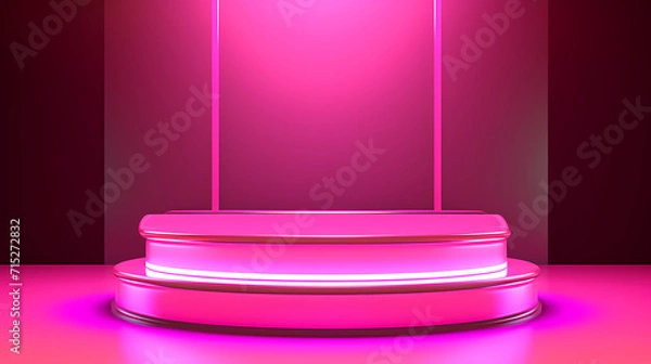 Fototapeta Modern round product advertising podium, booth, stage, product background, promotional event background
