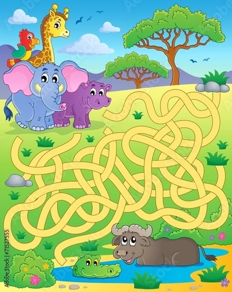 Fototapeta Maze 16 with tropical animals