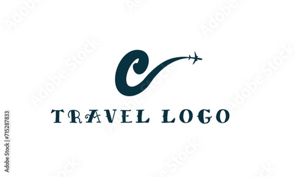 Fototapeta Letter C Travel Logo Template Design Vector, Emblem, Design Concept, Creative Symbol, Icon