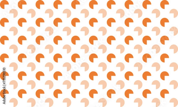 Fototapeta orange and white geometric ornament, seamless pattern with beige and orange circle block and diamond shape, horizontal strip row design as fabric print or t-shirt print, wallpaper
