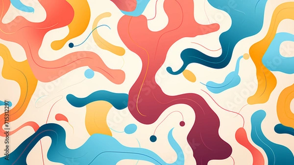 Obraz Funny doodle seamless pattern, artistic background