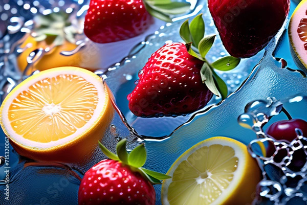 Obraz fruit and juice Generative AI