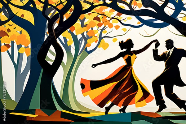 Obraz halloween background with tree Generative AI