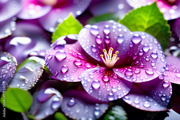 Obraz violet flower closeup Generative AI