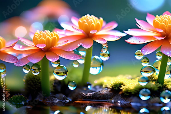 Obraz flowers in water Generative AI