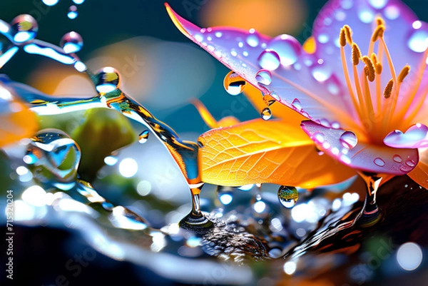 Obraz background with leaves Generative AI