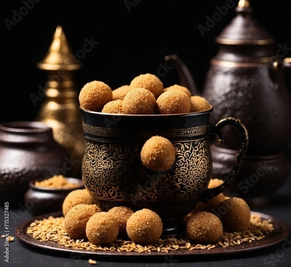 Obraz Rava Laddu or Rawa Ladu is a popular sweet dish from Maharashtra, India