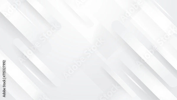 Obraz White minimalist and simple geometric shape abstract background. White vector presentation background for poster, banner, wallpaper, mockup, flyer, and report