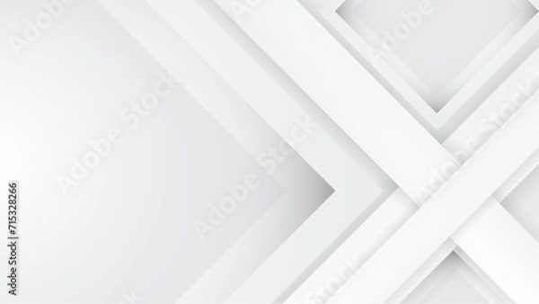 Fototapeta White vector abstract geometrical shape modern background. White vector presentation background for poster, banner, wallpaper, mockup, flyer, and report