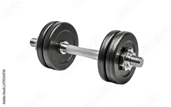 Fototapeta The Dumbbell, A Versatile Tool for Strength Training and Total Body Workouts on a White or Clear Surface PNG Transparent Background.
