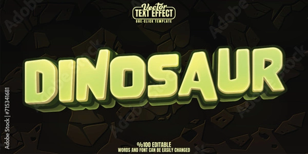 Obraz Dinosaur editable text effect, customizable dino and jurassic 3D font style