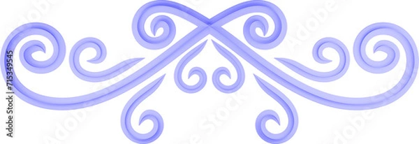 Obraz 3D illustration of filigree floral ornament on a transparent background