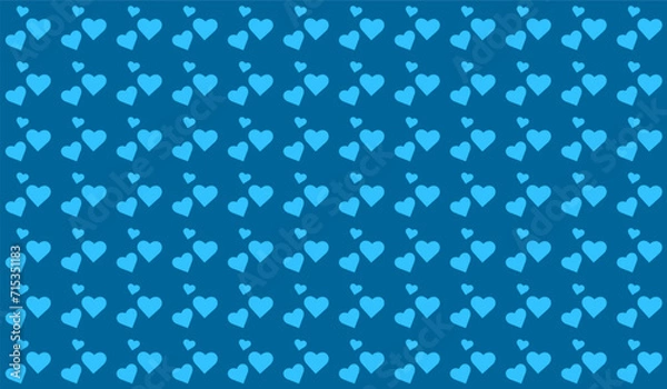 Fototapeta Dark Blue heart seamless pattern. Repeating background Fabric design Textile swatch Dress man shirt fashion garment wrap cloth allover print. Vector illustration Blue heart Texture. linear hearts 