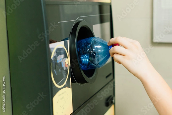 Obraz Bottle deposit: recyclable bottle in store Europe