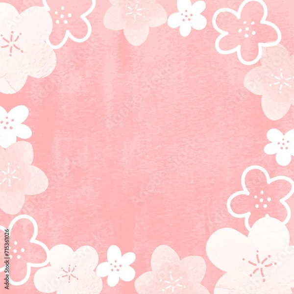 Fototapeta ラフな桜のフレーム_６