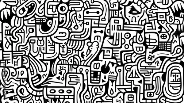 Fototapeta Cute graffiti art abstract background poster web page PPT, art background