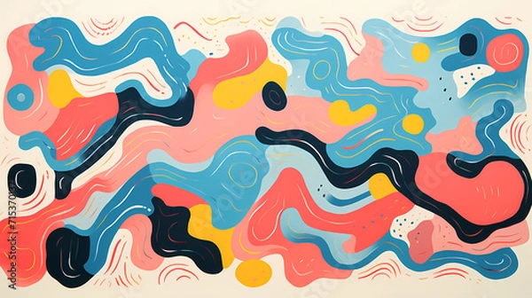 Fototapeta Abstract seamless doodle background, artistic background