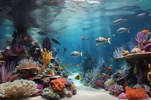 Obraz coral reef with fish