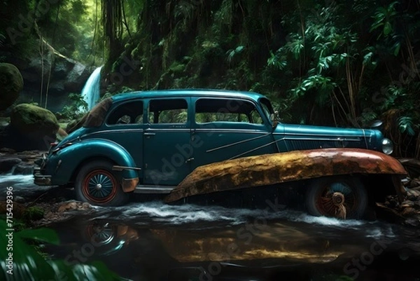 Fototapeta old abandoned car