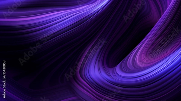 Fototapeta Dark purple abstract background with wavy lines and swirls. Beautiful black and violet wallpaper.	
