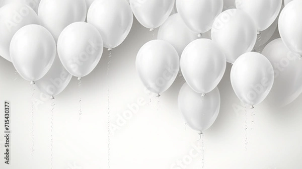 Fototapeta Background balloons. Template Banner with a clean sheet of paper. Realistic celebration design balloon.
