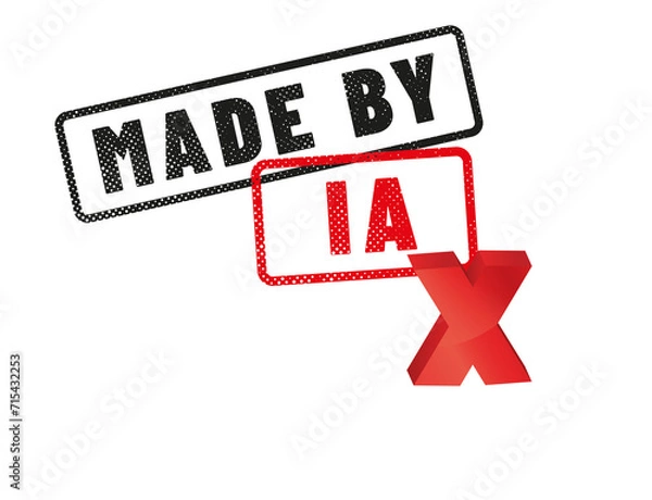Fototapeta label "IA made" ou "made by IA" - créé par une IA - intelligence artificielle