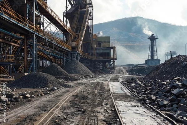 Fototapeta Phosphate mine processing mill.