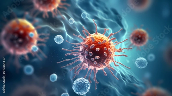 Obraz Cell background, virus cells, medical research background