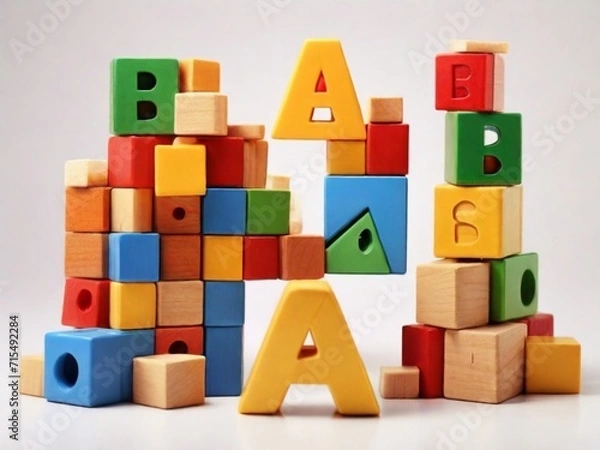 Obraz ABC building blocks isolated on white background 