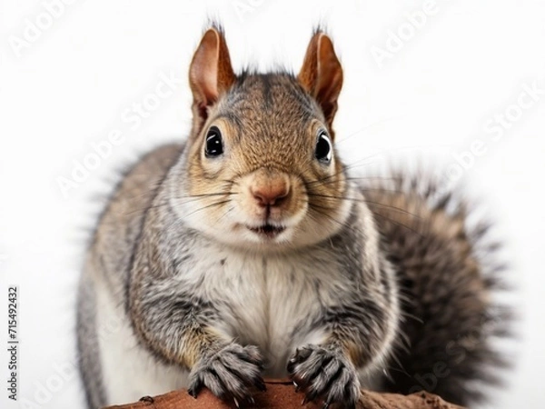 Obraz American gray squirrel isolated on white background 