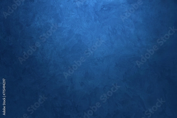 Obraz Navy Blue plaster Wall Background with spotlight