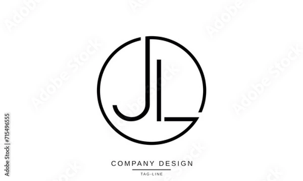 Obraz JL, LJ, Abstract Letters Logo Monogram