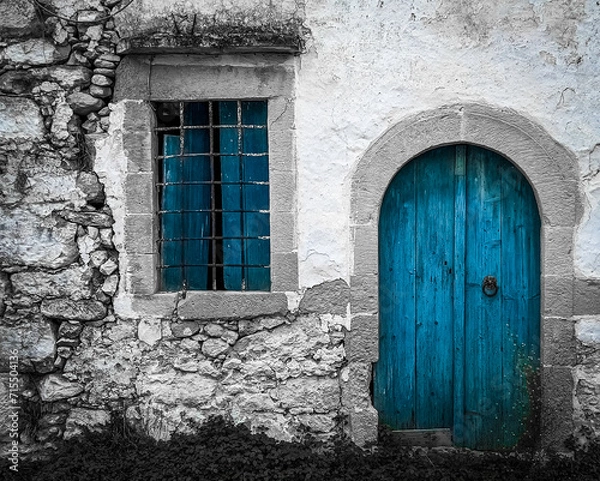 Fototapeta old window in a wall