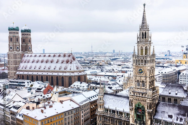 Obraz munich germany in winter from above