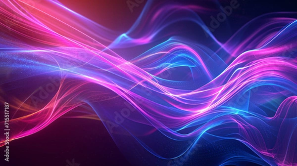 Fototapeta Digital abstract background with flowing lines and bright gradients.