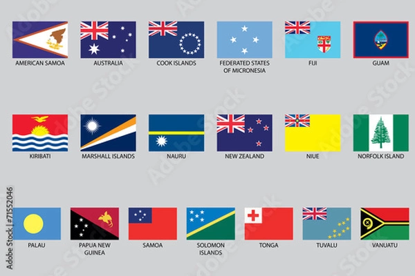 Fototapeta Set of Infographic Elements for the Country of Oceania