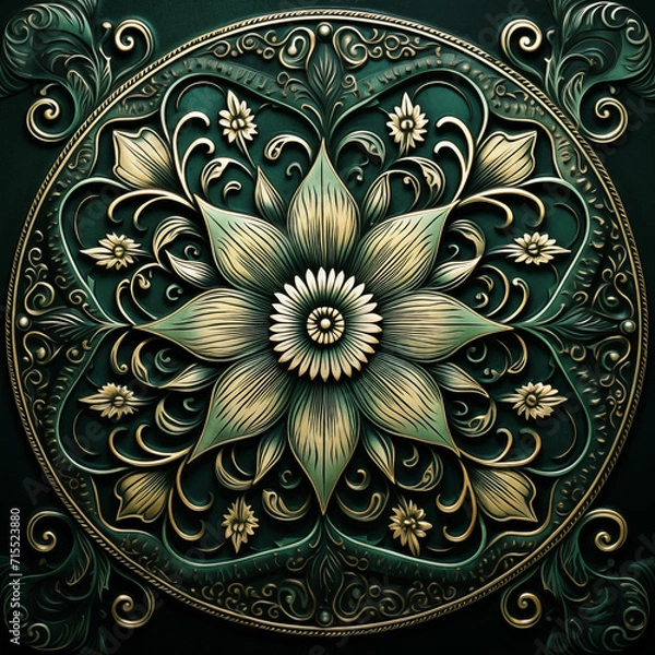 Obraz Ornament with flower and leaves