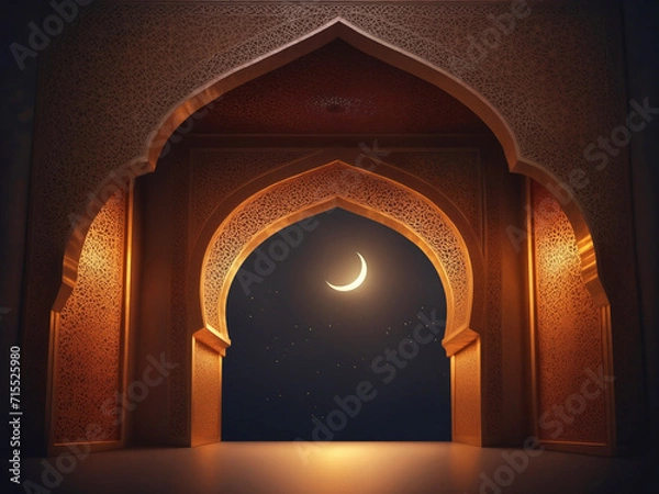 Fototapeta Arabski łuk ze starożytną lampą