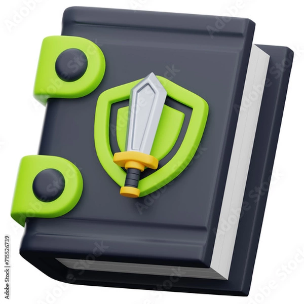 Fototapeta 3D UI game asset set, vector button GUI interface design elements, mobile video app icon menu kit. 