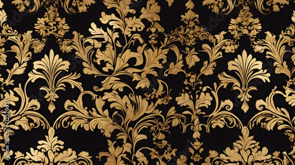 Obraz seamless pattern with golden flowers