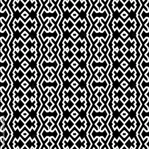 Fototapeta White background with black pattern. Seamless texture for fashion, textile design,  on wall paper, wrapping paper, fabrics and home decor. Simple repeat pattern.