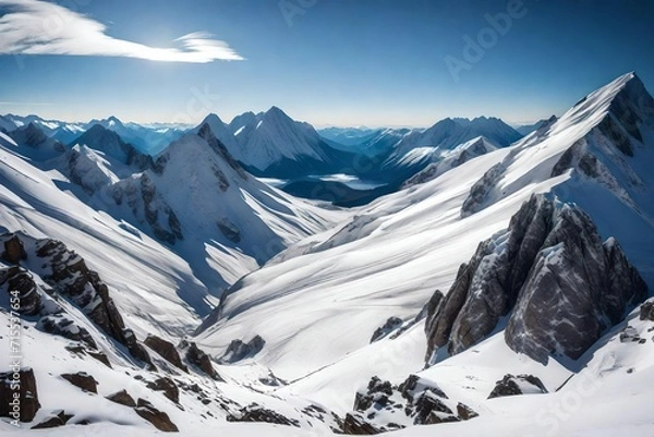 Obraz snow covered mountains  Generated Ai