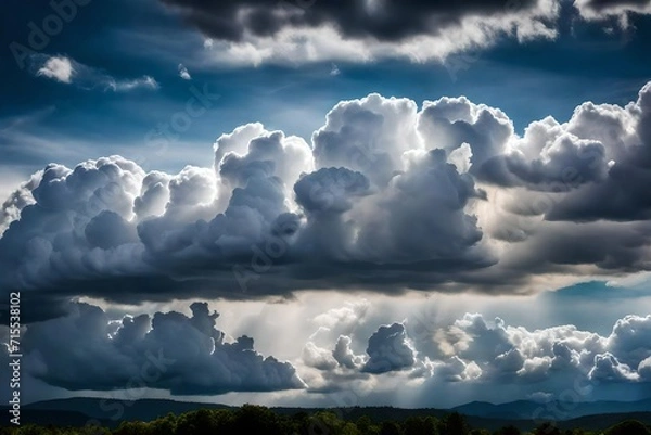 Obraz blue sky with clouds  Generated Ai