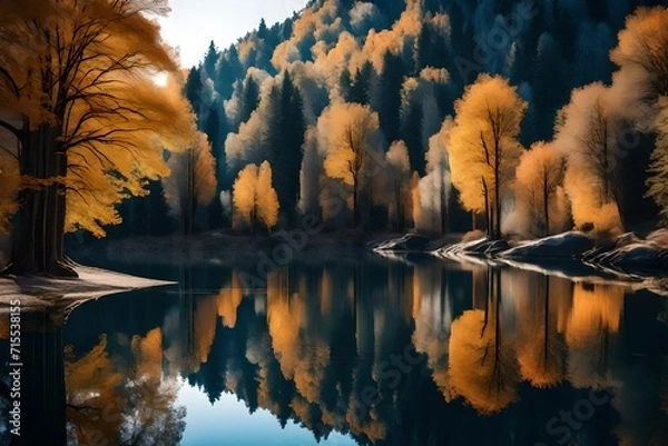 Obraz reflections in the water  Generated Ai